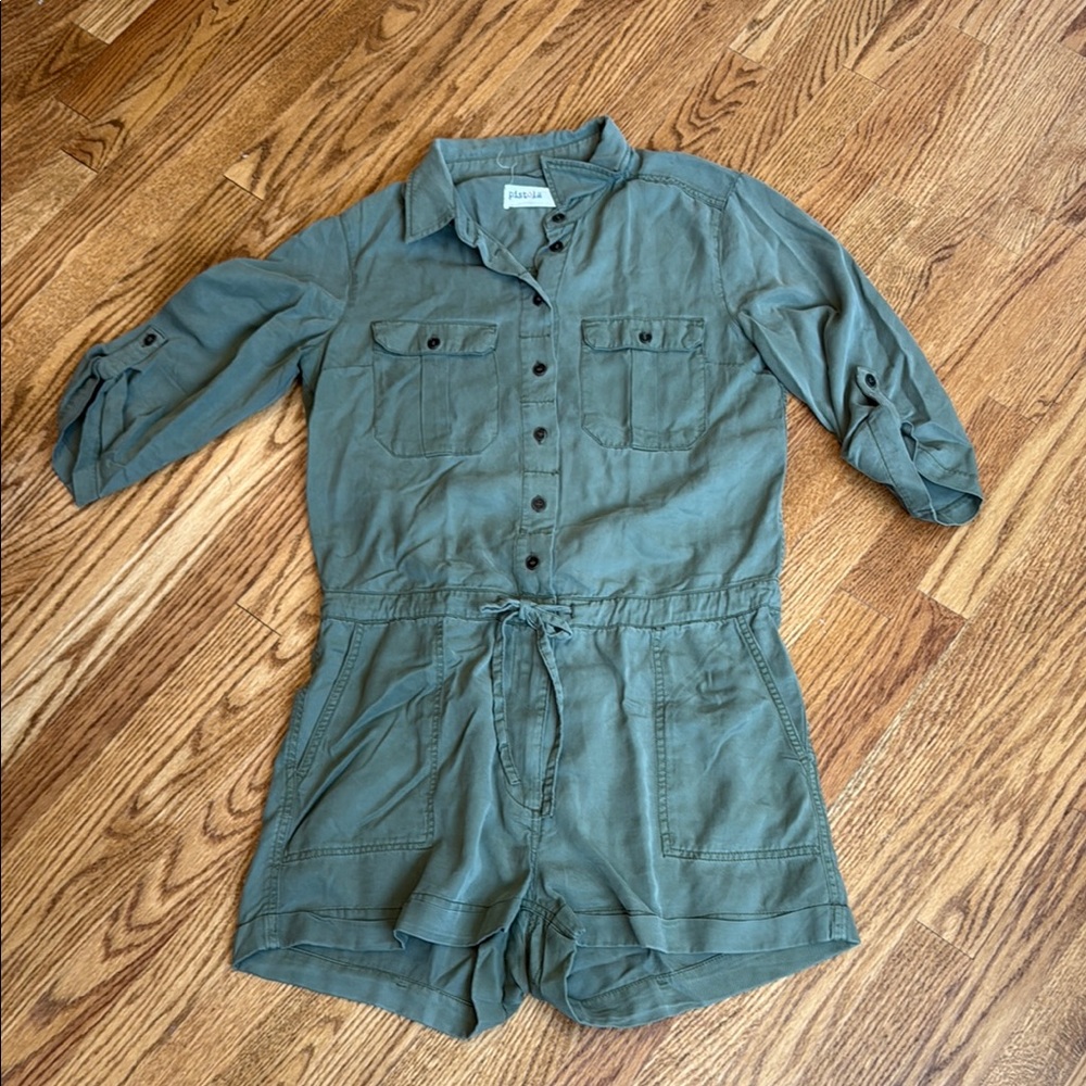 pistola Olive Green Utility Romper